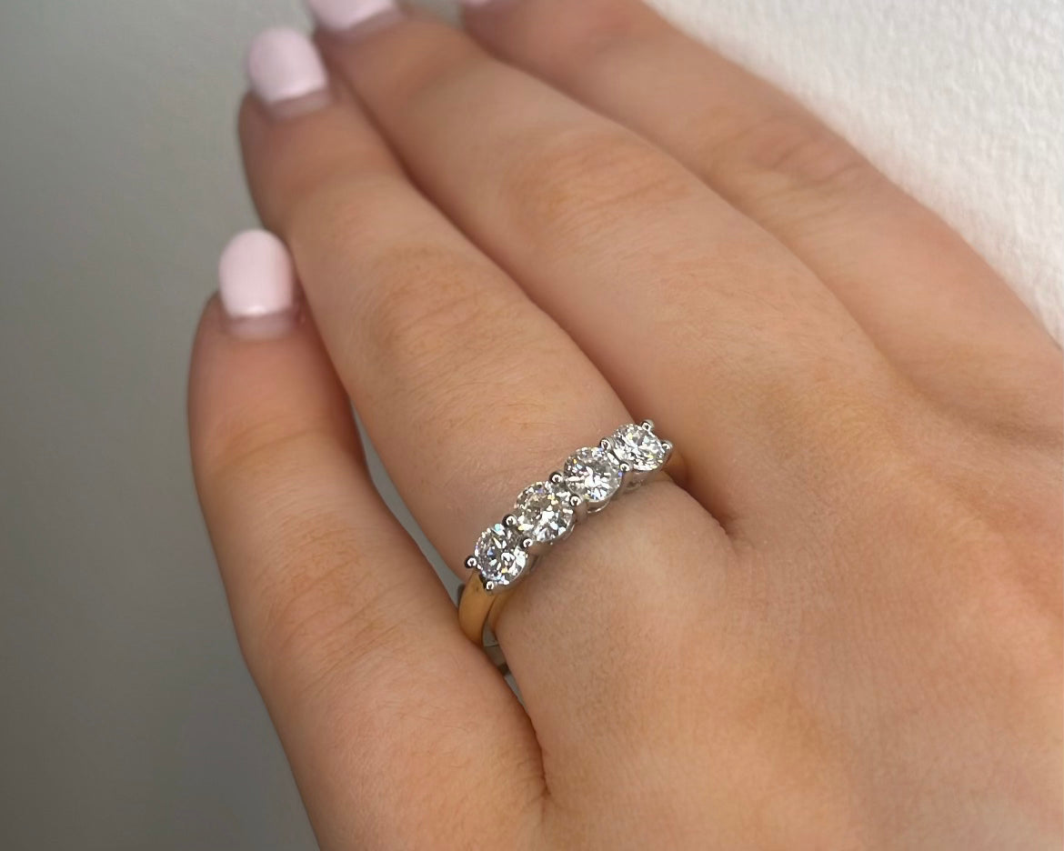1.32ct Four Stone Diamond & 18ct Yellow Gold Ring