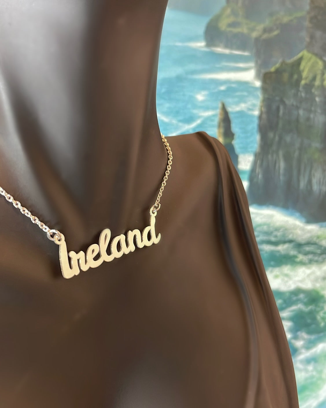 Sterling Silver Horizontal 'Ireland' Pendant