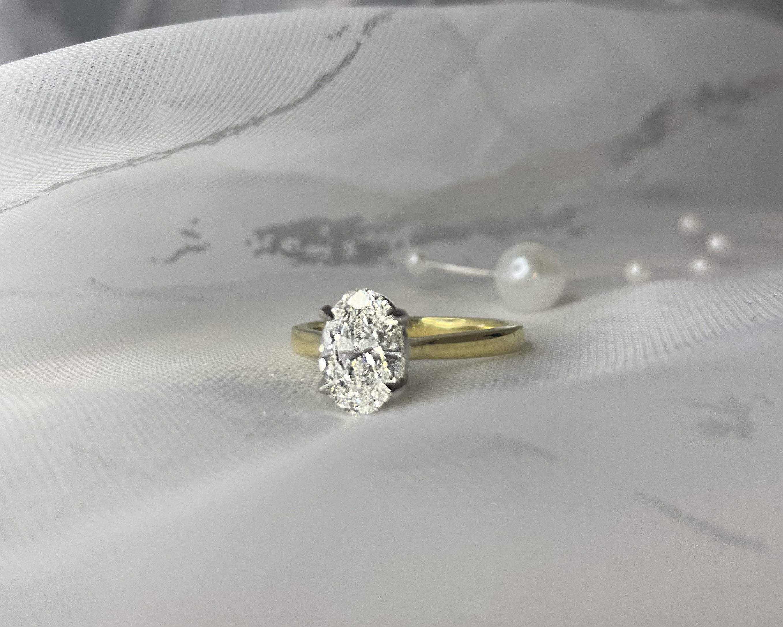 1.43ct Oval Solitaire ring in 18ct Yellow Gold