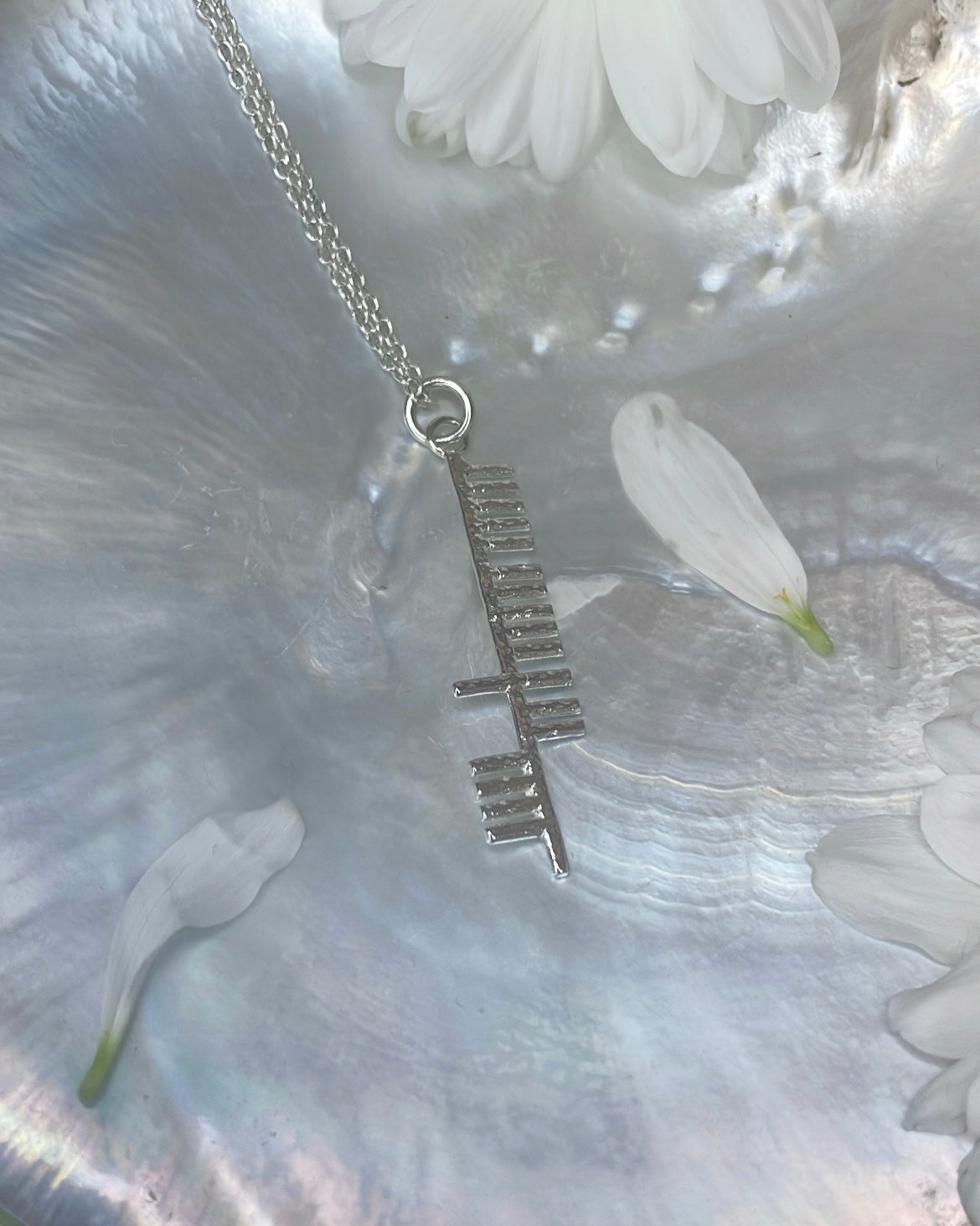 Sterling Silver Ogham ‘Clann’ Pendant (Family)