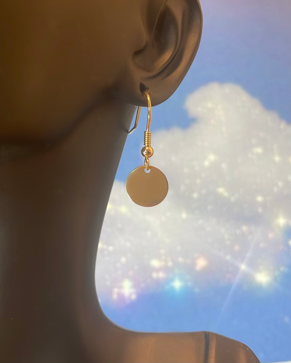 9ct Yellow Gold Mini Disc Earrings
