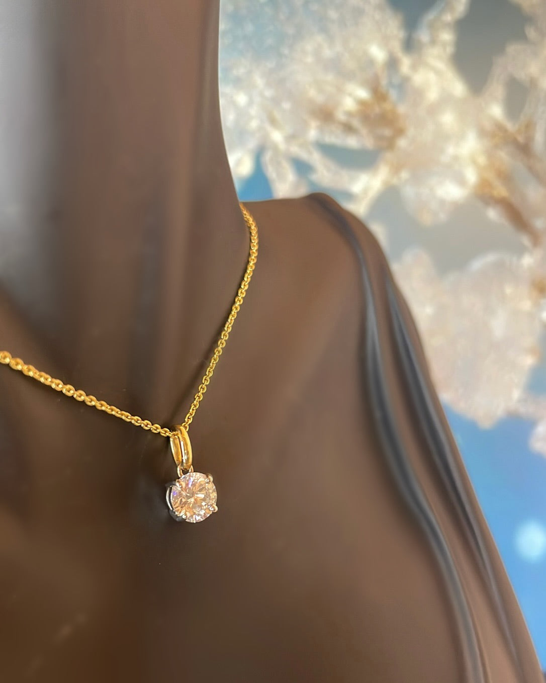 0.80ct Round Brilliant Diamond 18ct Gold Pendant