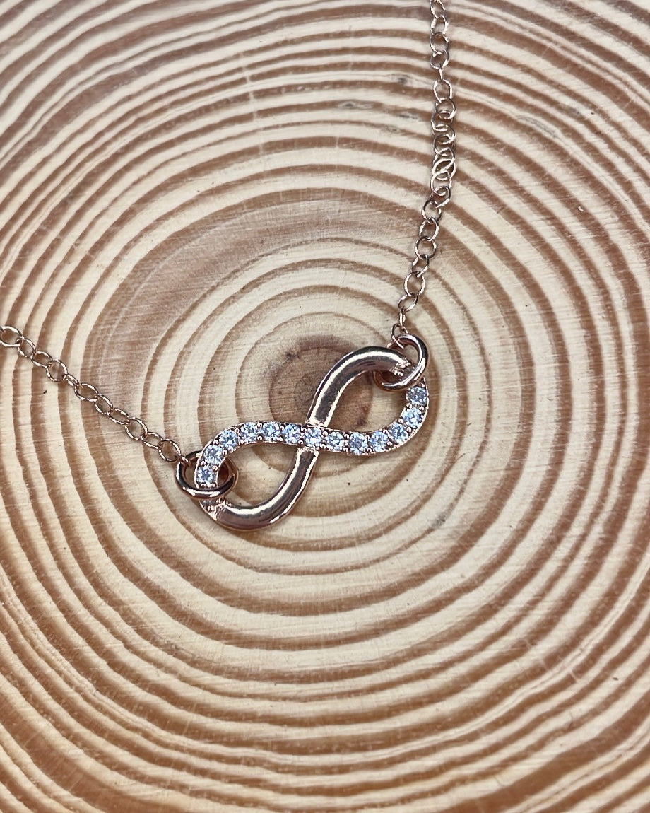 9ct Gold Diamond Infinity Pendant