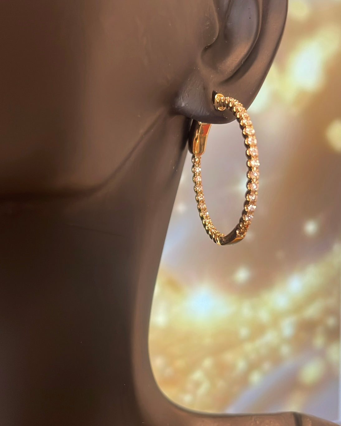 9ct Yellow Gold 0.50ct Diamond Hoop Earrings