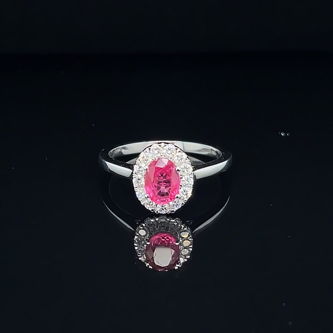 Ruby & Diamond Halo Ring