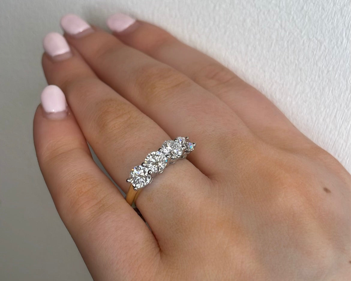 2.03ct Four Stone Diamond & 18ct Yellow Gold Ring