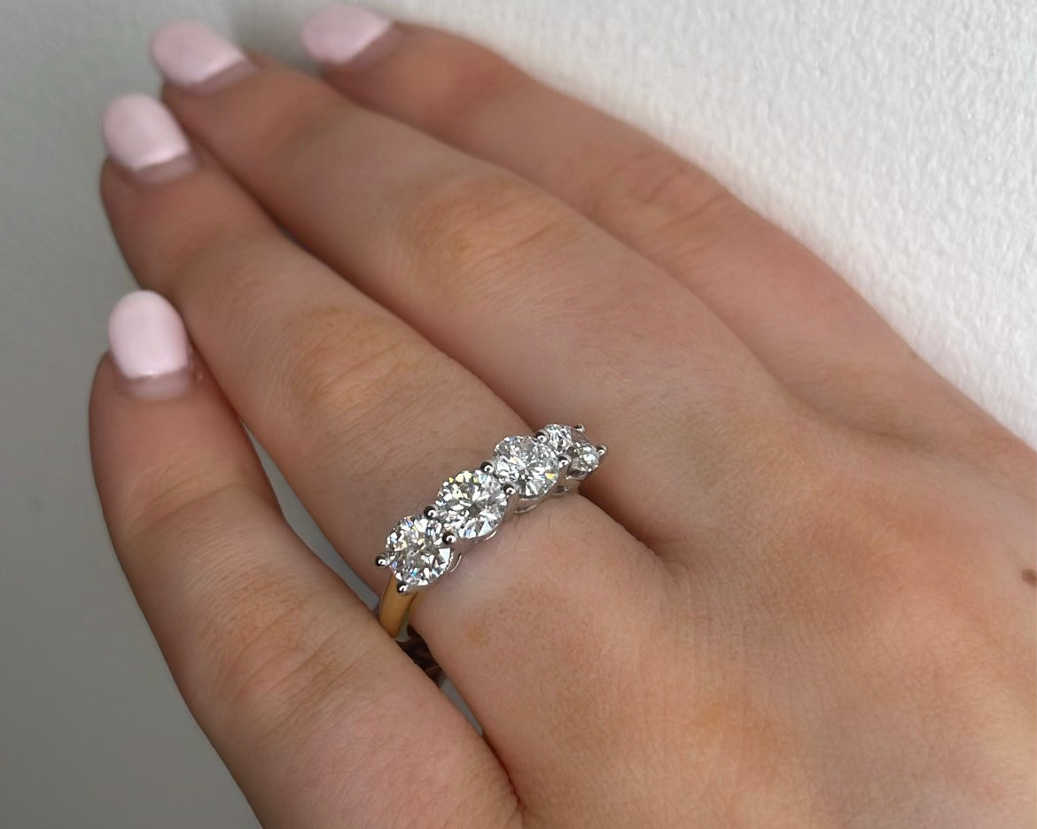 2.03ct Four Stone Diamond & 18ct Yellow Gold Ring