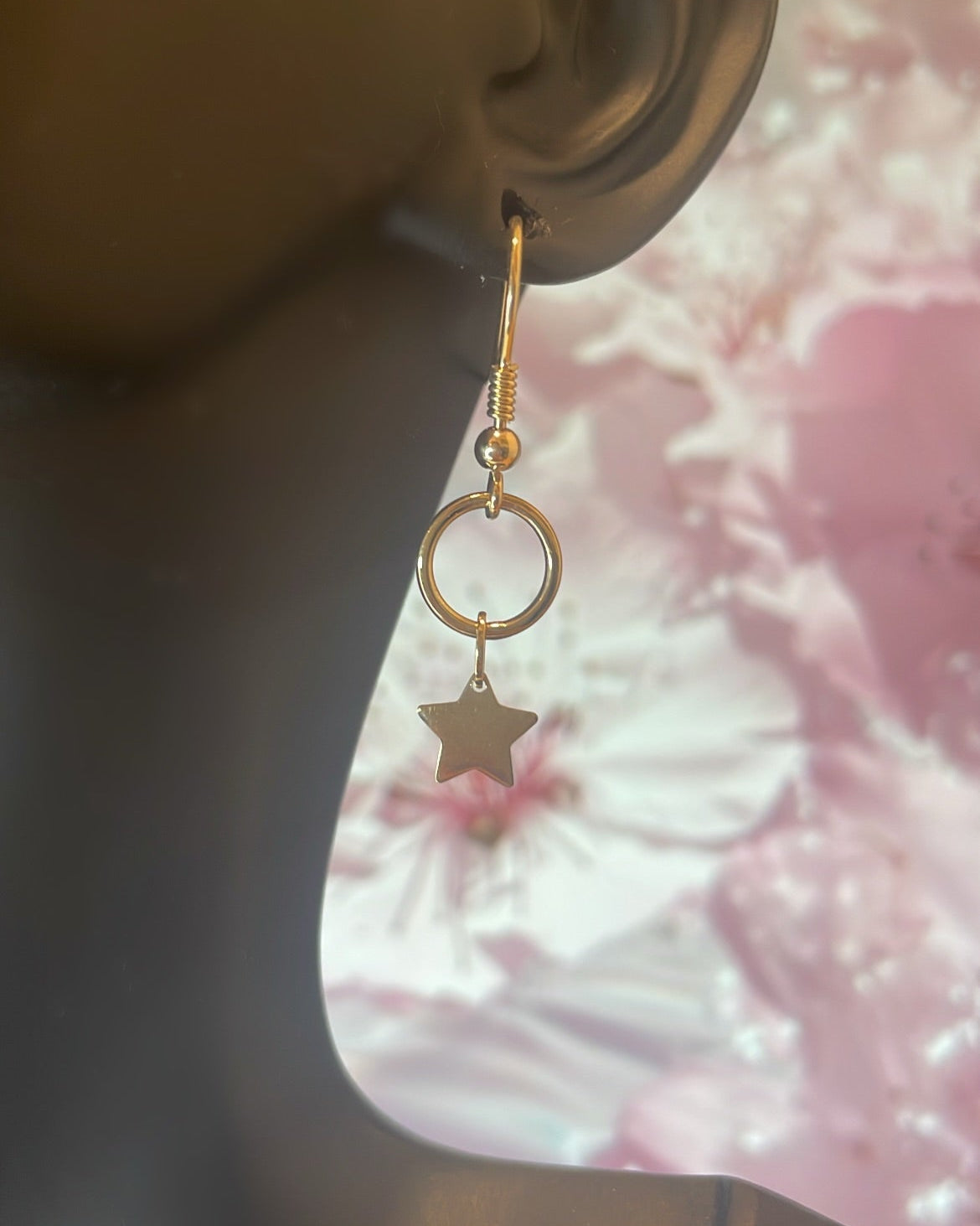 9ct Gold Star Drop Earring