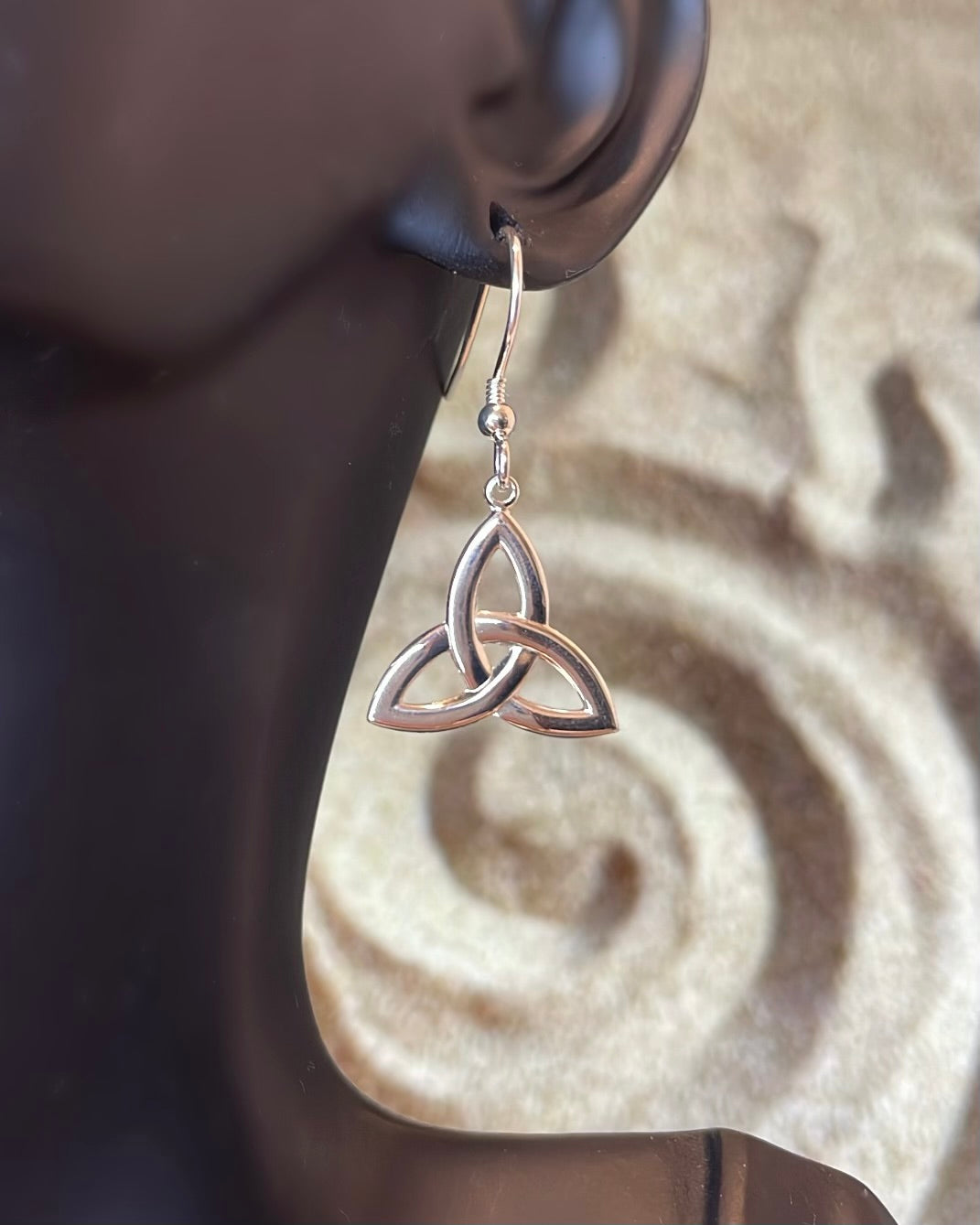 Sterling Silver Trinity Knot Shepherd Hook Earrings