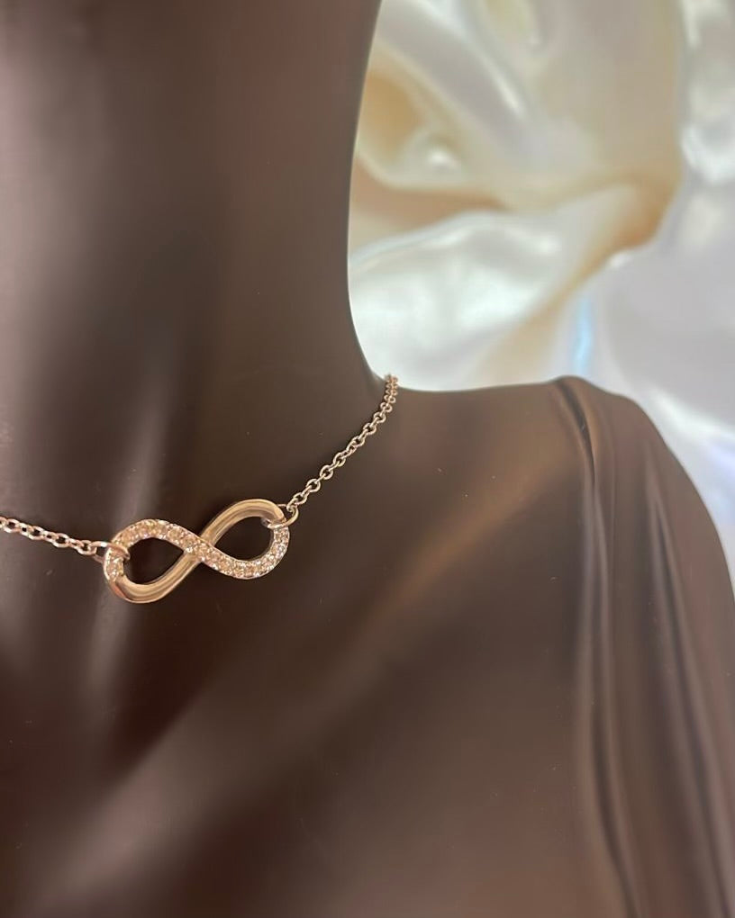 9ct Gold Diamond Infinity Pendant