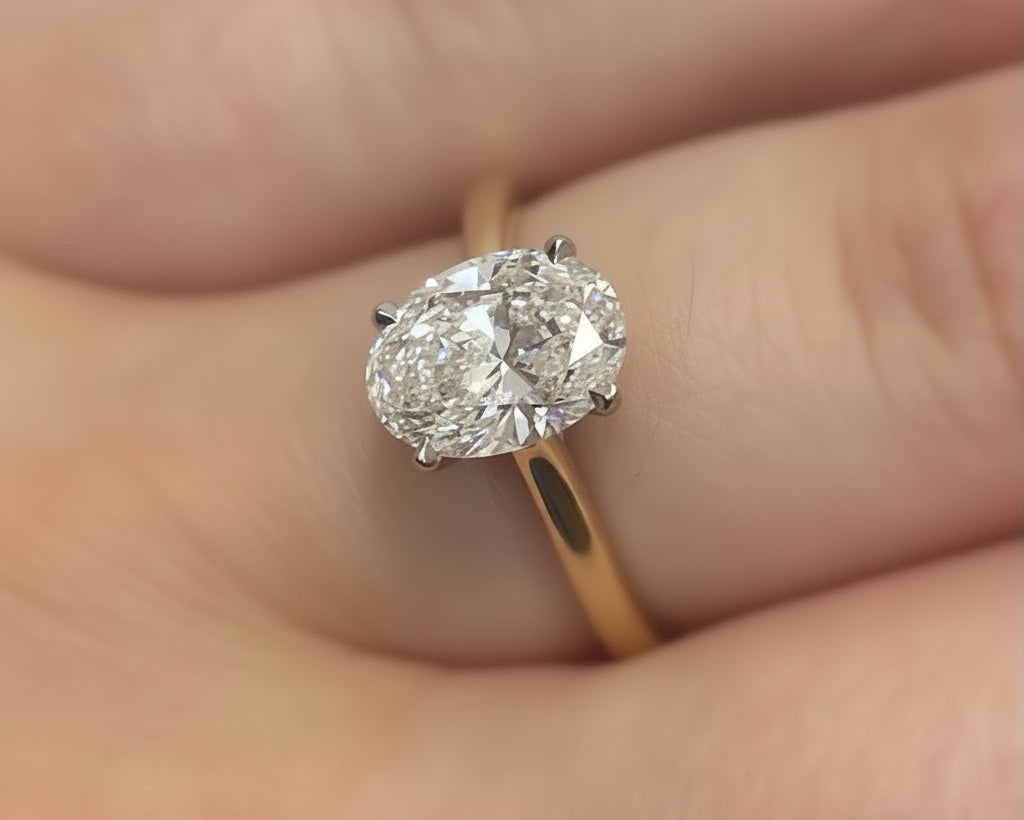 2.0ct Oval solitaire in 18ct Yellow gold