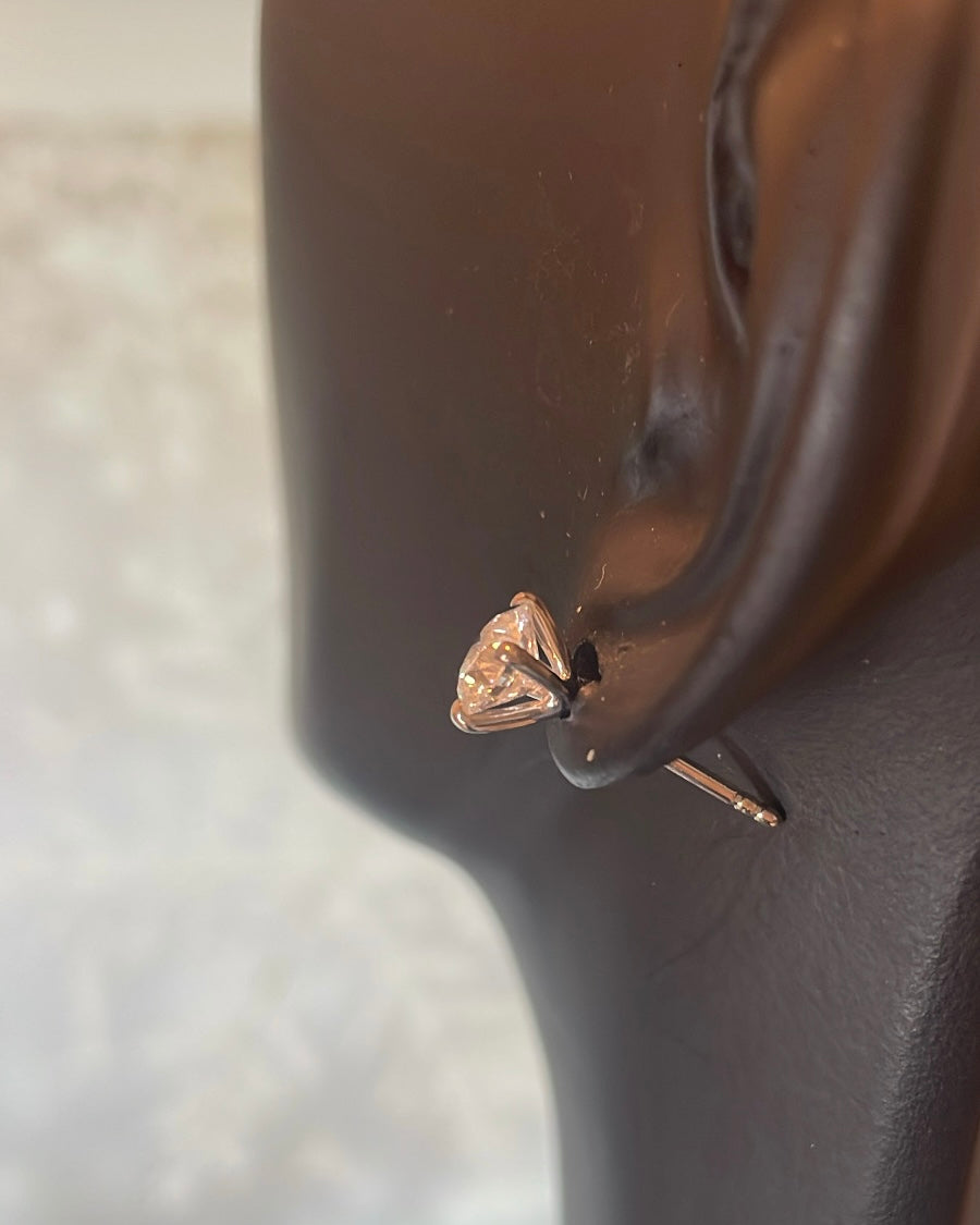 1.08ct Total Round Brilliant Diamond Stud 18ct White Gold Earrings