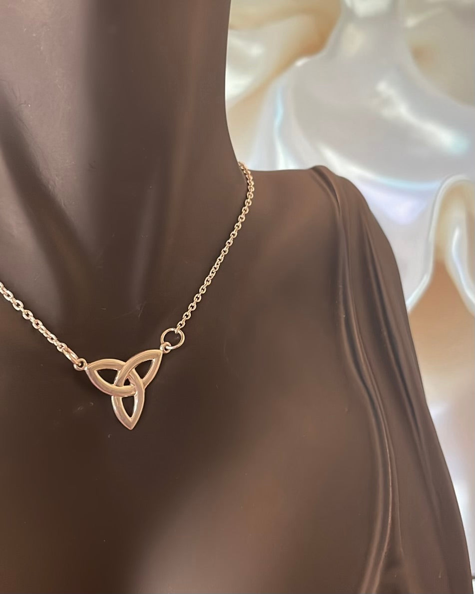 Sterling Silver Trinity Knot Double Link Pendant