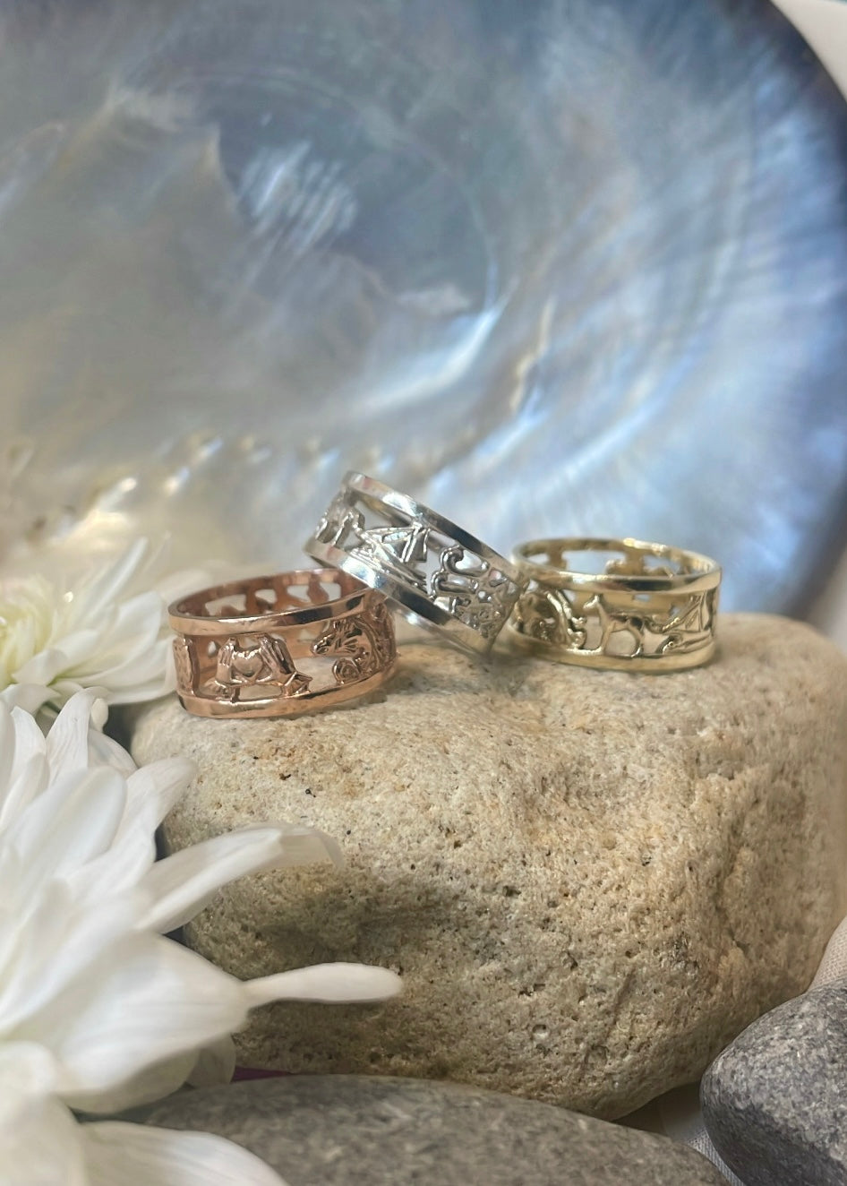 The Story of Galway Open Back 9ct Gold Ring