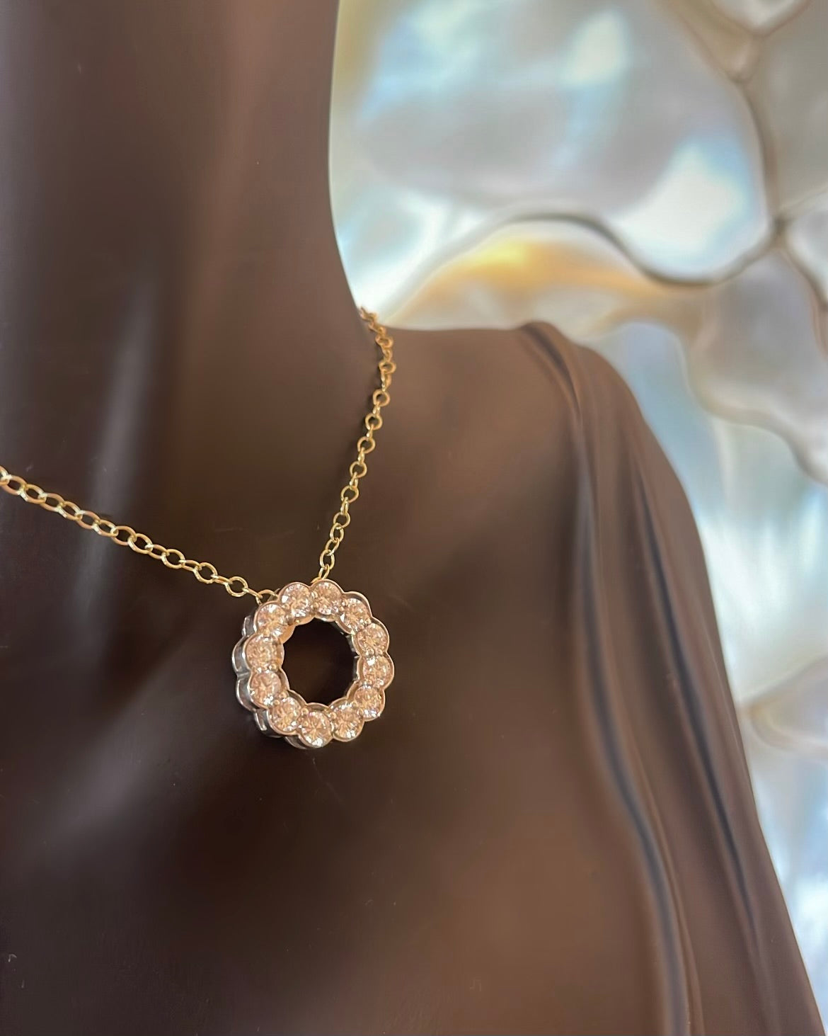 9ct Lab Grown 12 Diamond Circle Pendant