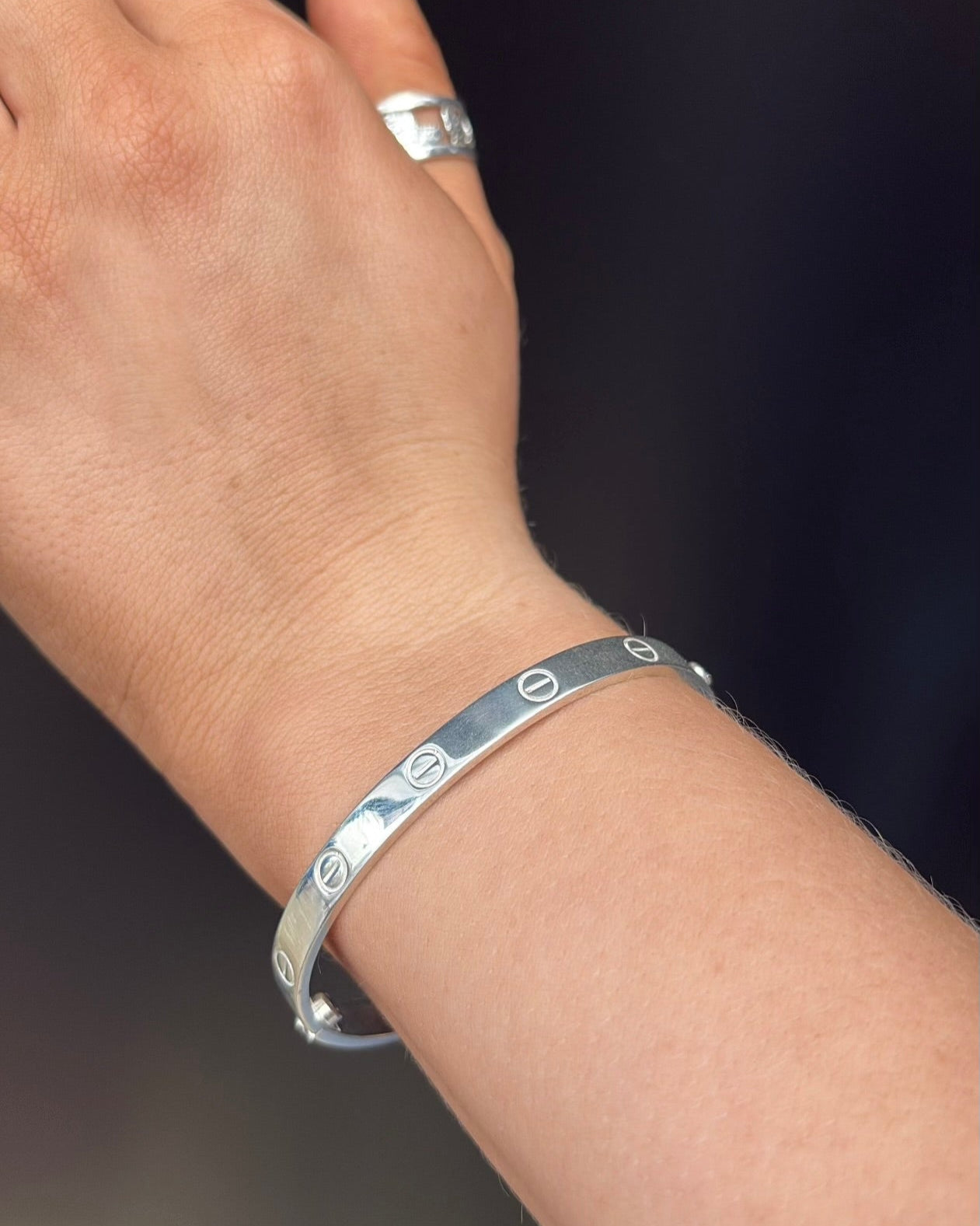 Sterling Silver Screw Bracelet