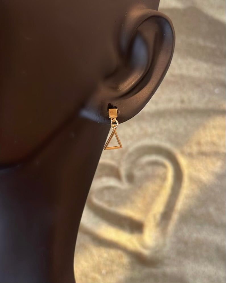 9ct Gold Triangle Drop Earring