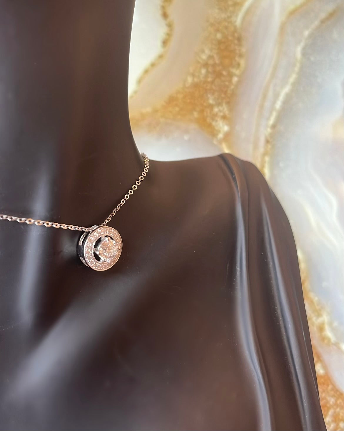 9ct Lab Grown Round Diamond Halo Pendant