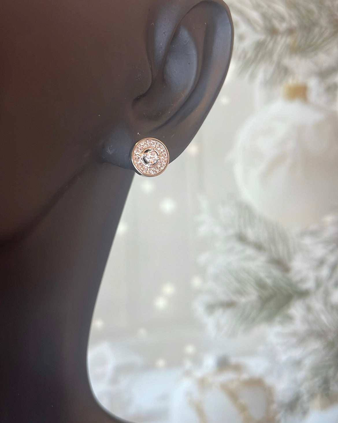 Sterling Silver & CZ Halo Birthstone Stud Earrings