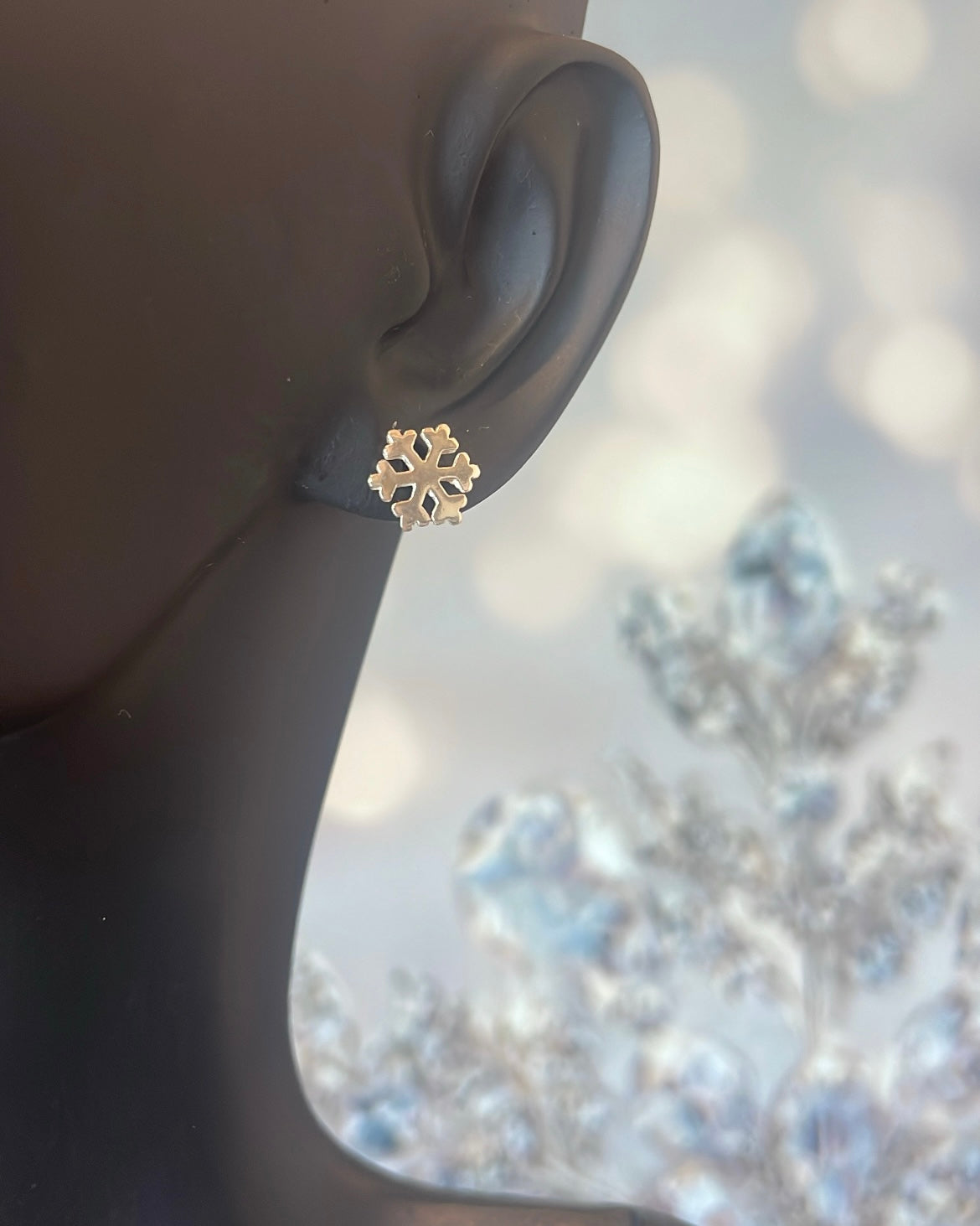 Sterling Silver CZ Snowflake Earrings
