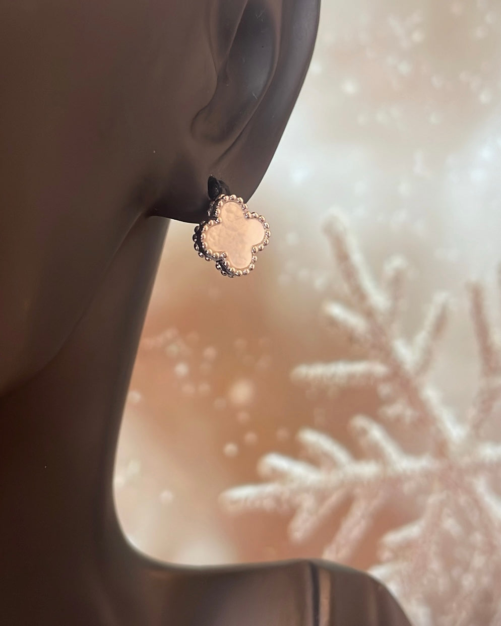 Sterling Silver Clover & Mother of Pearl Earrings