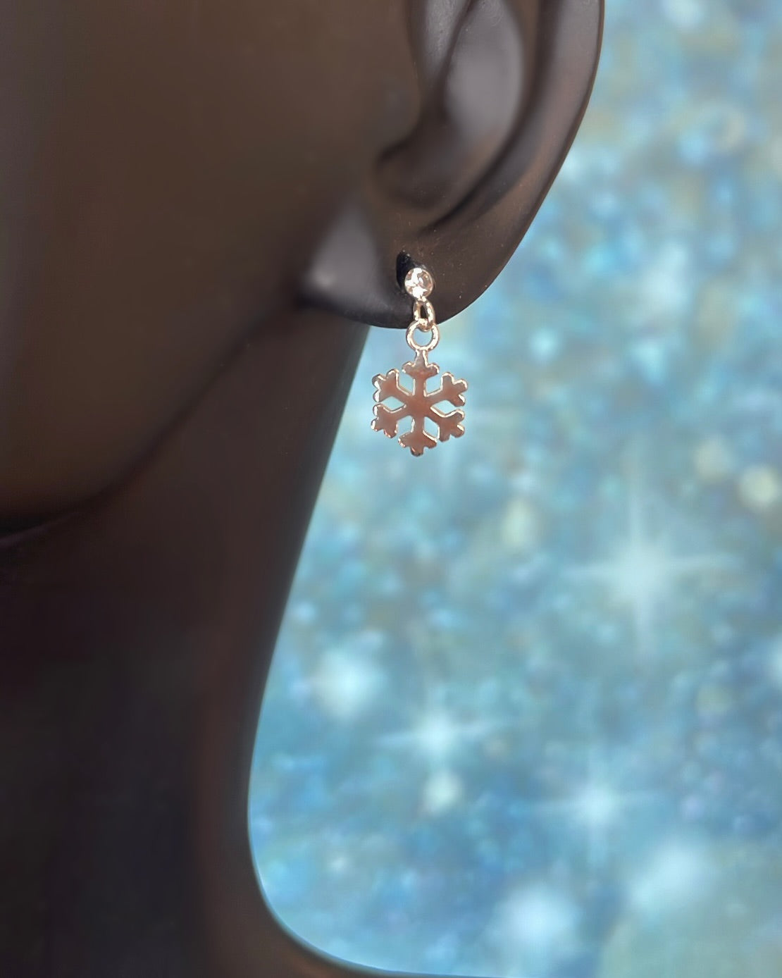 Sterling Silver CZ Snowflake Drop Earrings