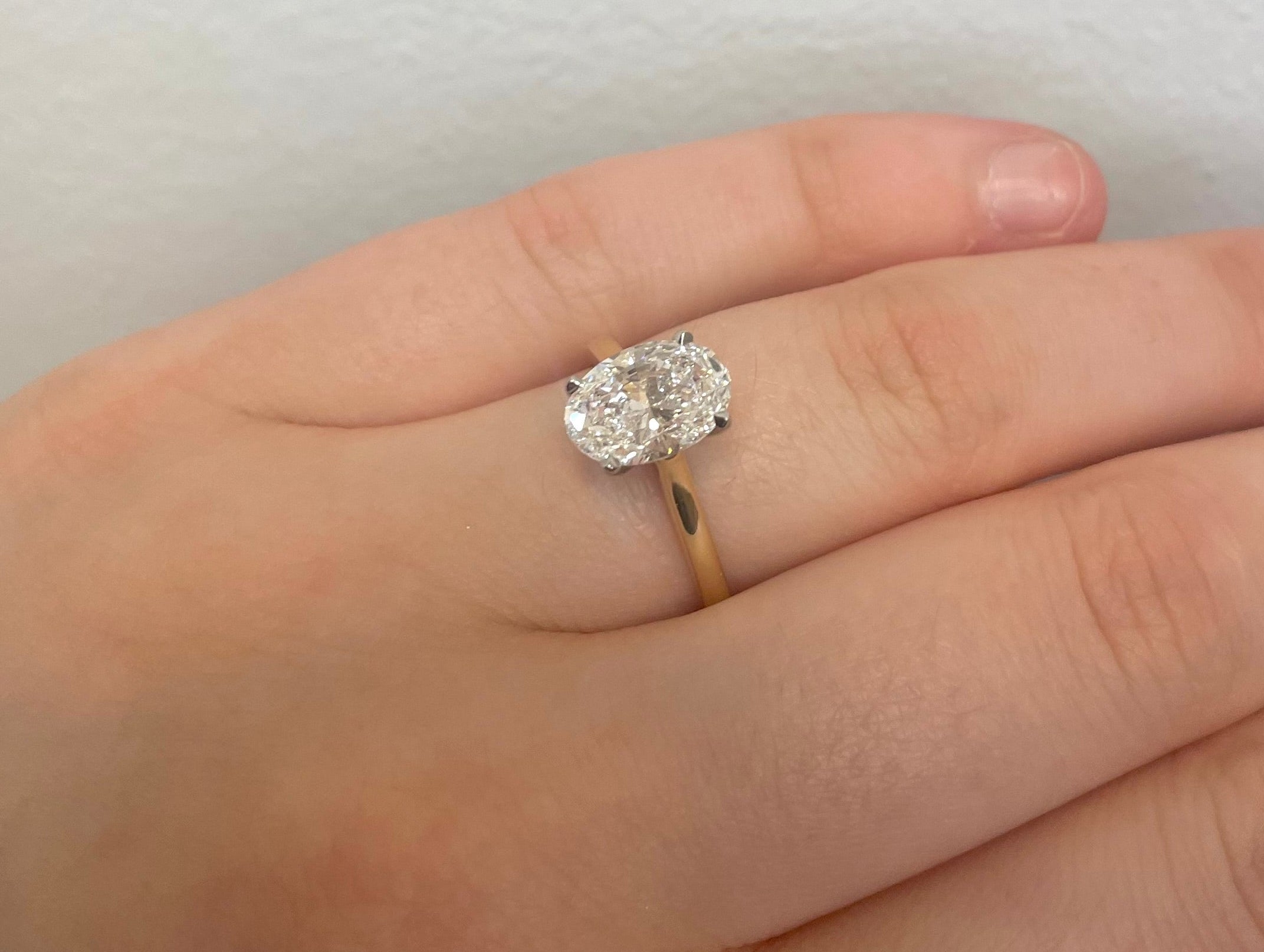 2.0ct Oval solitaire in 18ct Yellow gold