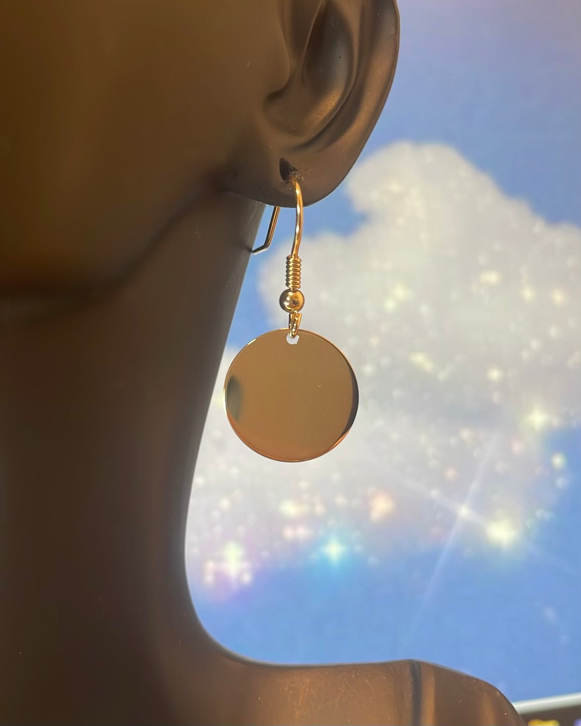 9ct Yellow Gold Disc Earrings