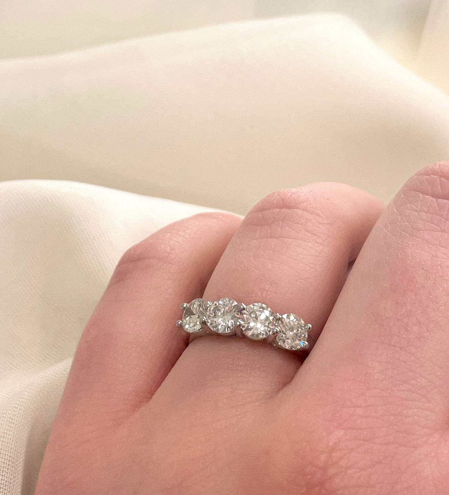 1.60ct Diamond Platinum Four Stone Ring
