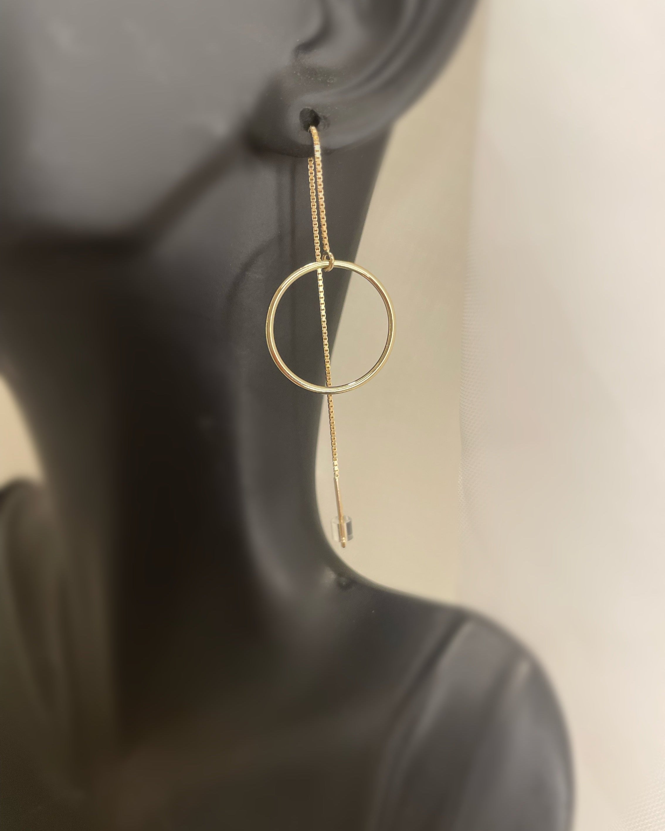 9ct Hoop Chain Pull-through Drop Earring