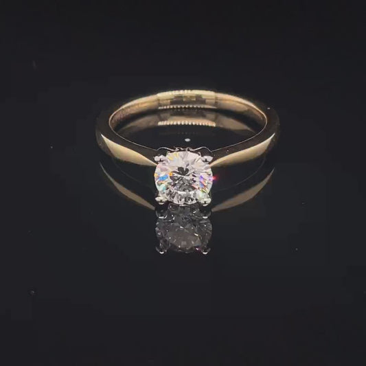 0.71ct Round Diamond Solitaire 9ct Yellow Gold Engagement Ring