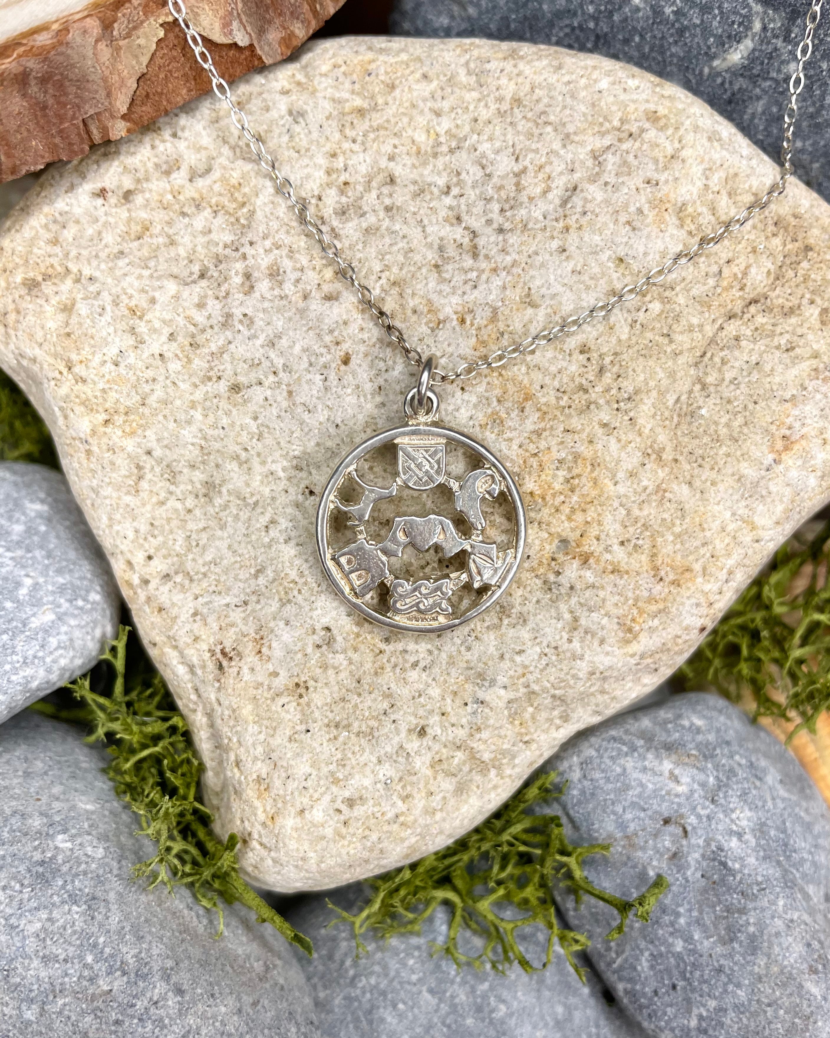 The Story of Galway Sterling Silver Openback Pendant