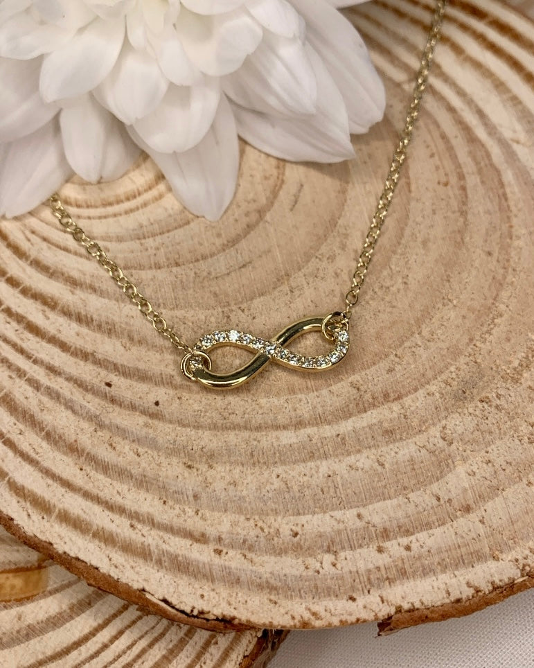 9ct Gold Diamond Infinity Pendant