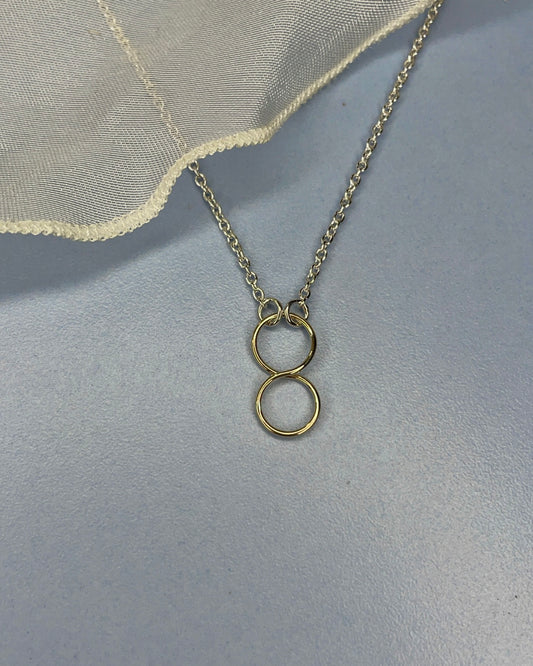 Two- Tone Chinese 8 & Infinity Two-way Pendant