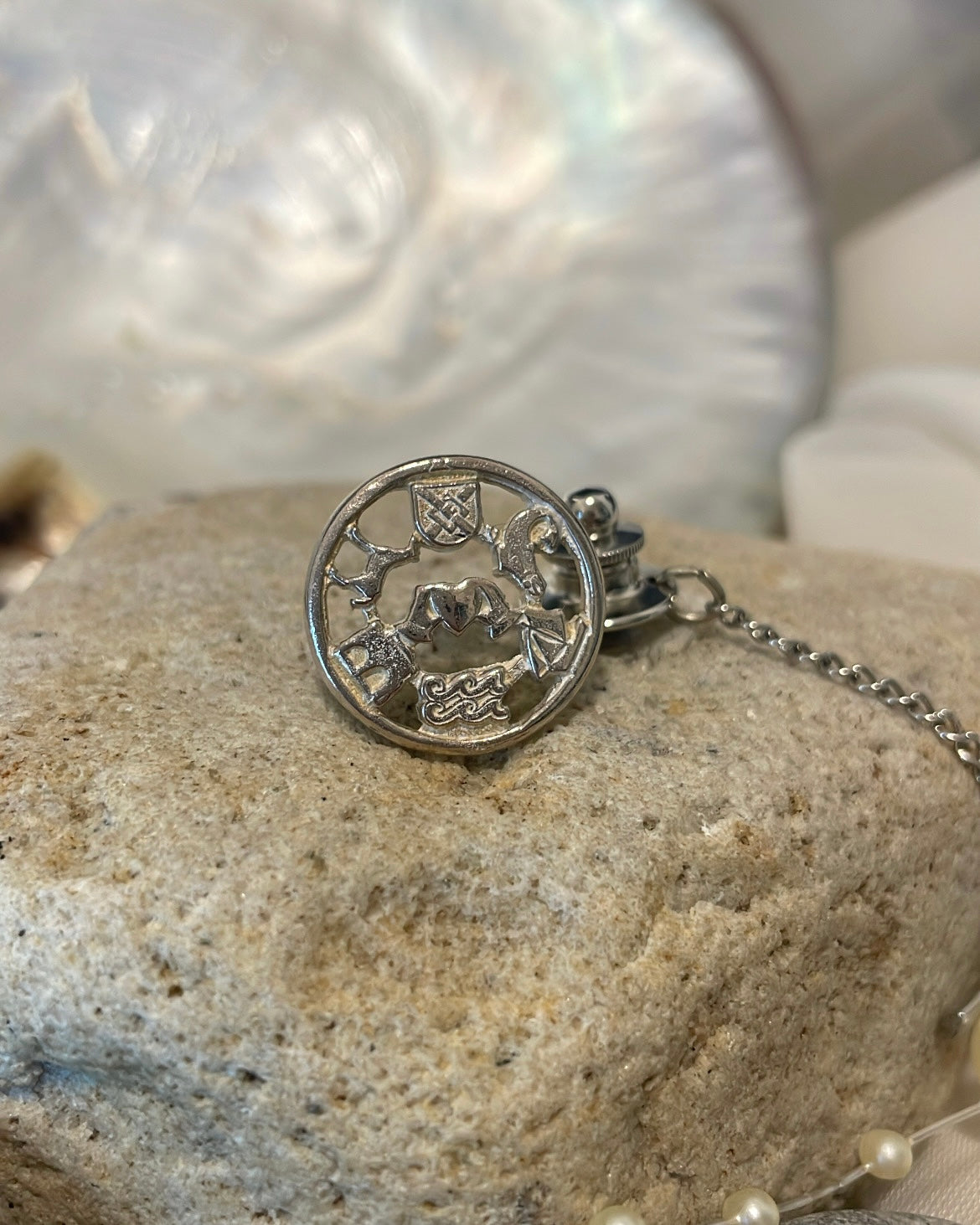 The Story of Galway Open-Back Sterling Silver Tie Pin