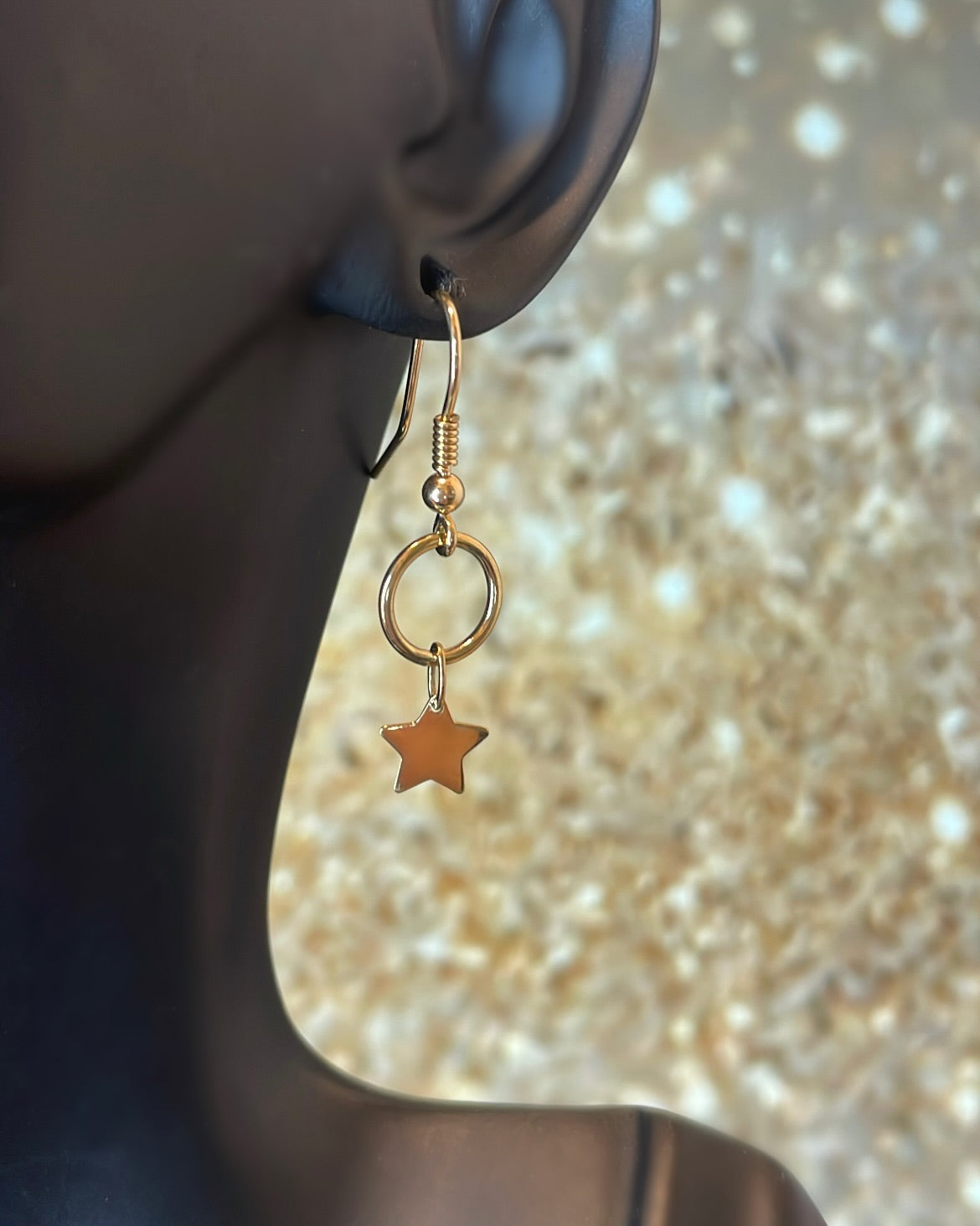 9ct Gold Star Drop Earring
