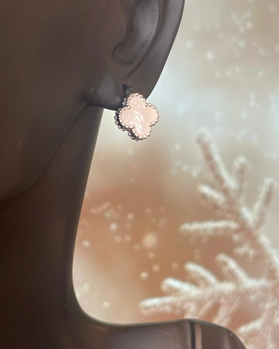 Sterling Silver Clover & Mother of Pearl Earrings