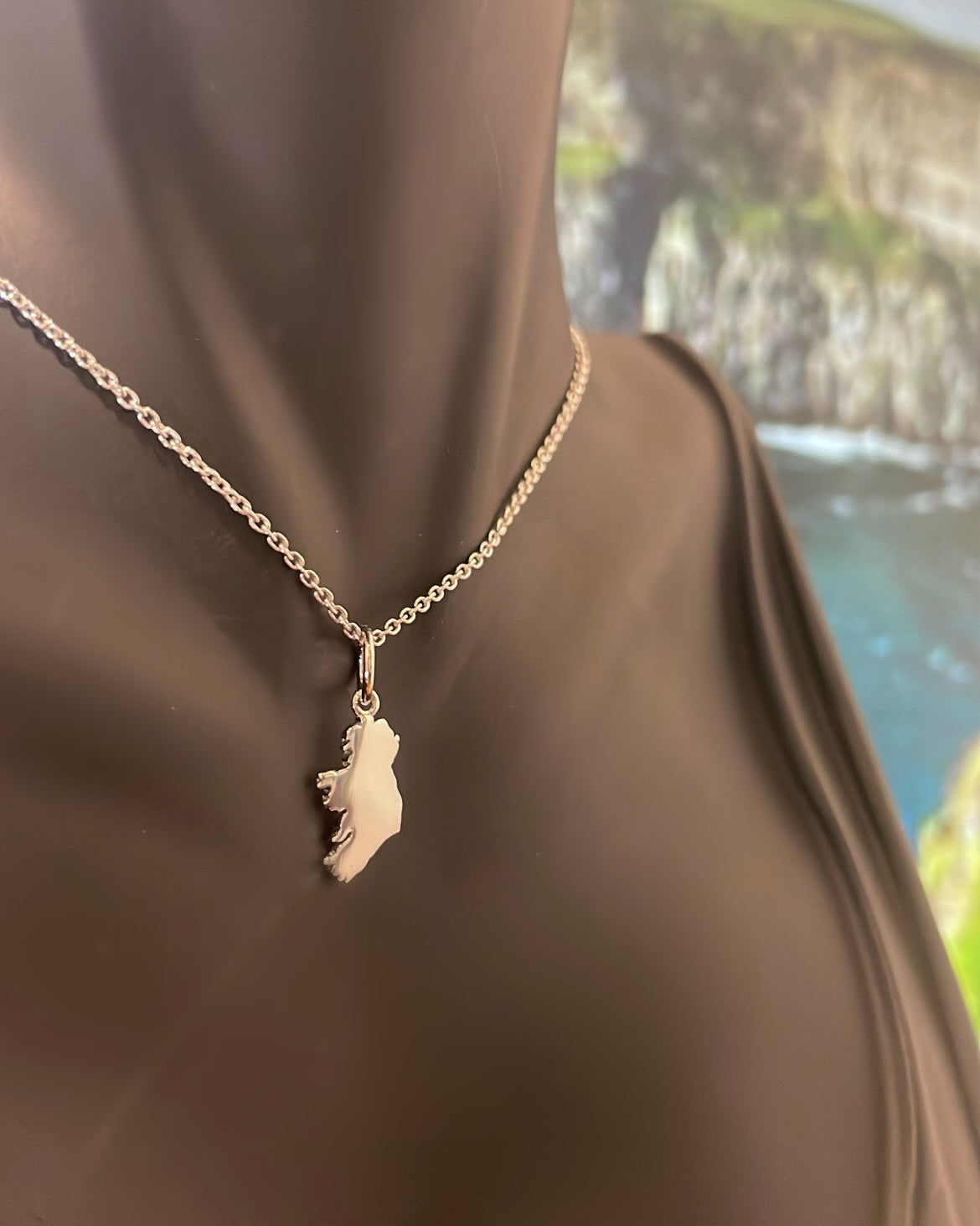 Light Mini Map of Ireland Sterling Silver Pendant