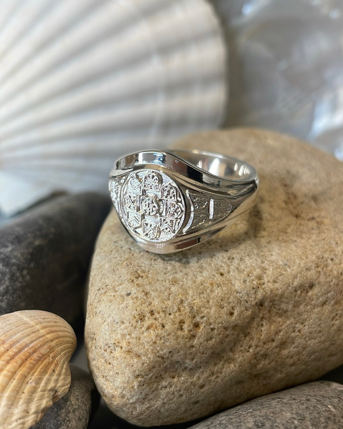 Tribes of Galway Sterling Silver Outer Rim Ring