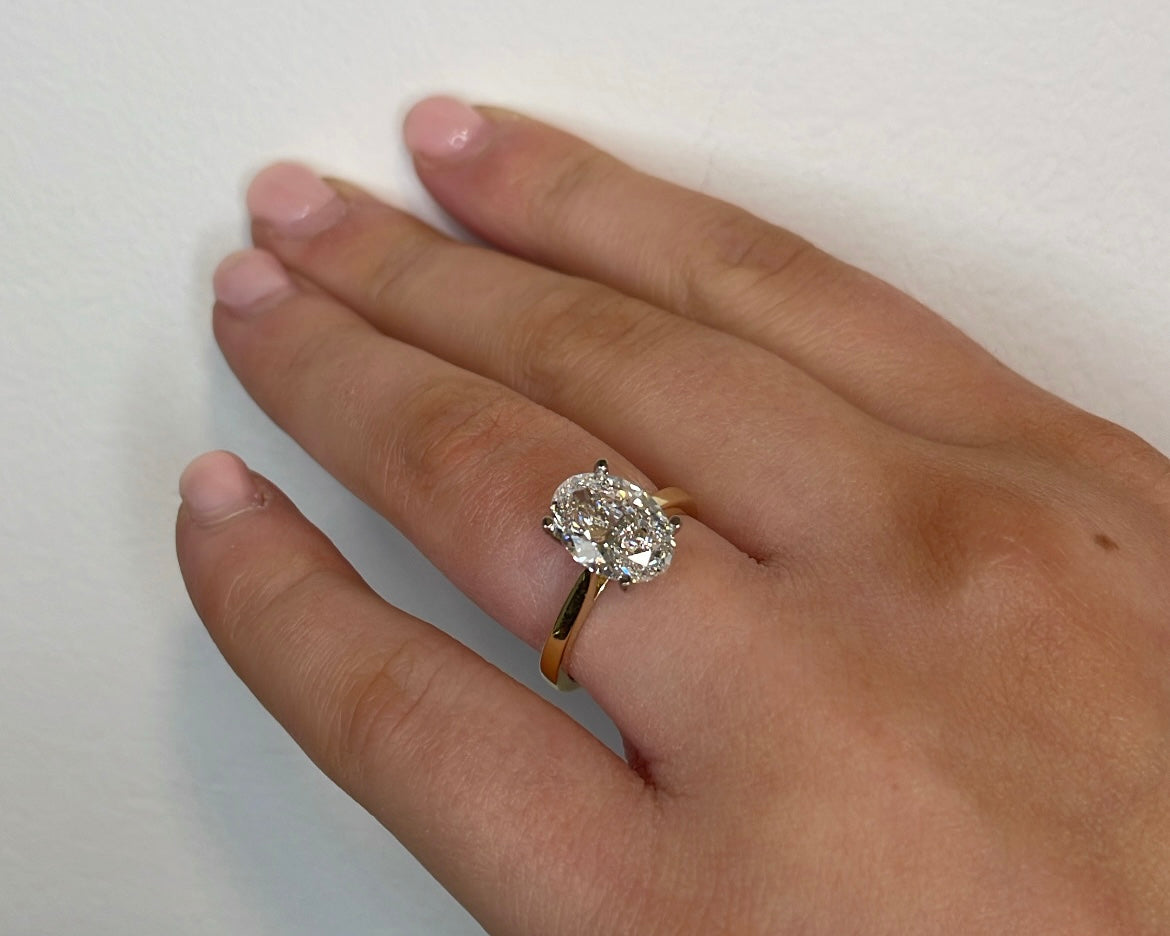 2.50ct Oval Diamond Solitaire Ring in 18ct Yellow Gold