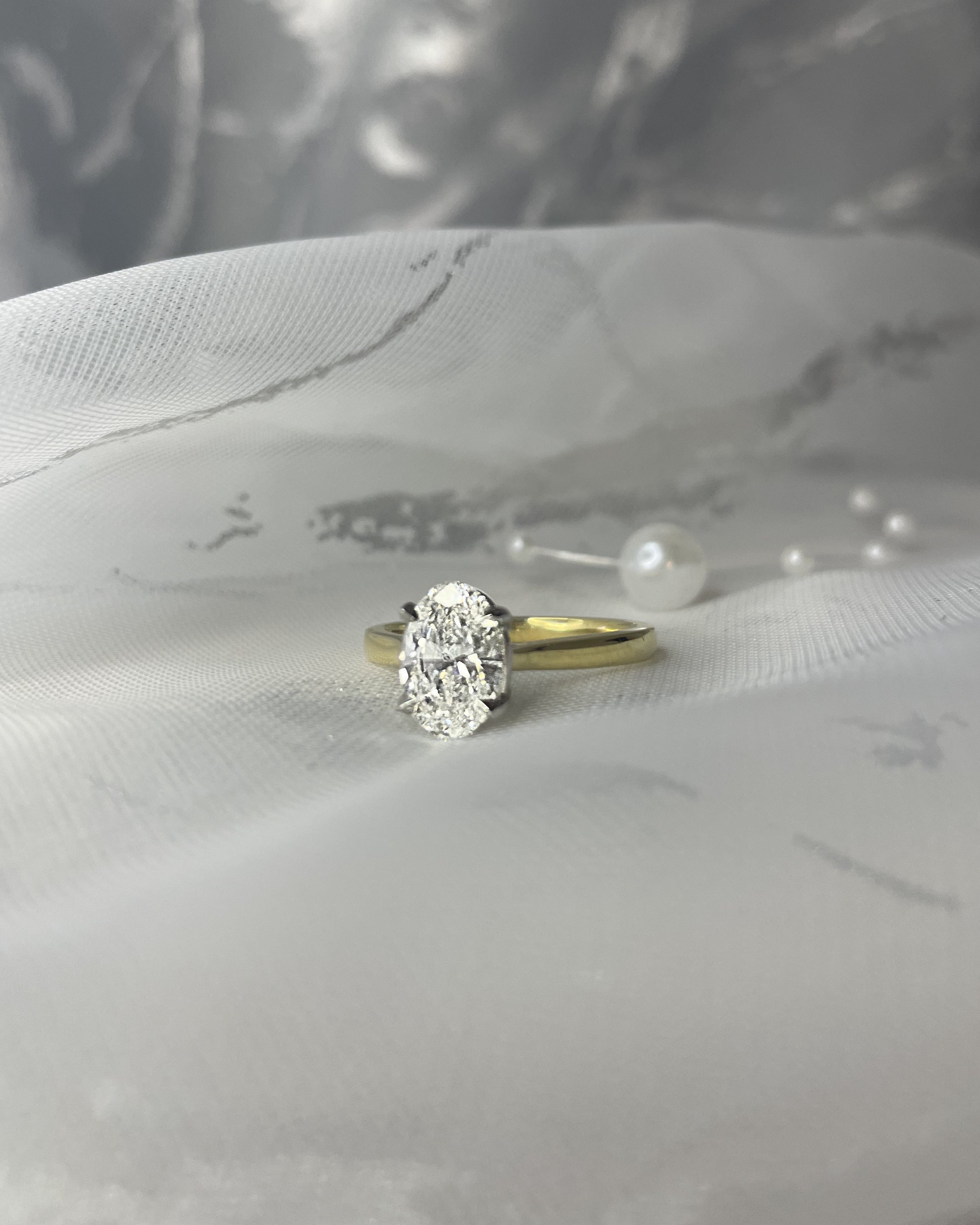 1.43ct Oval Solitaire ring in 18ct Yellow Gold