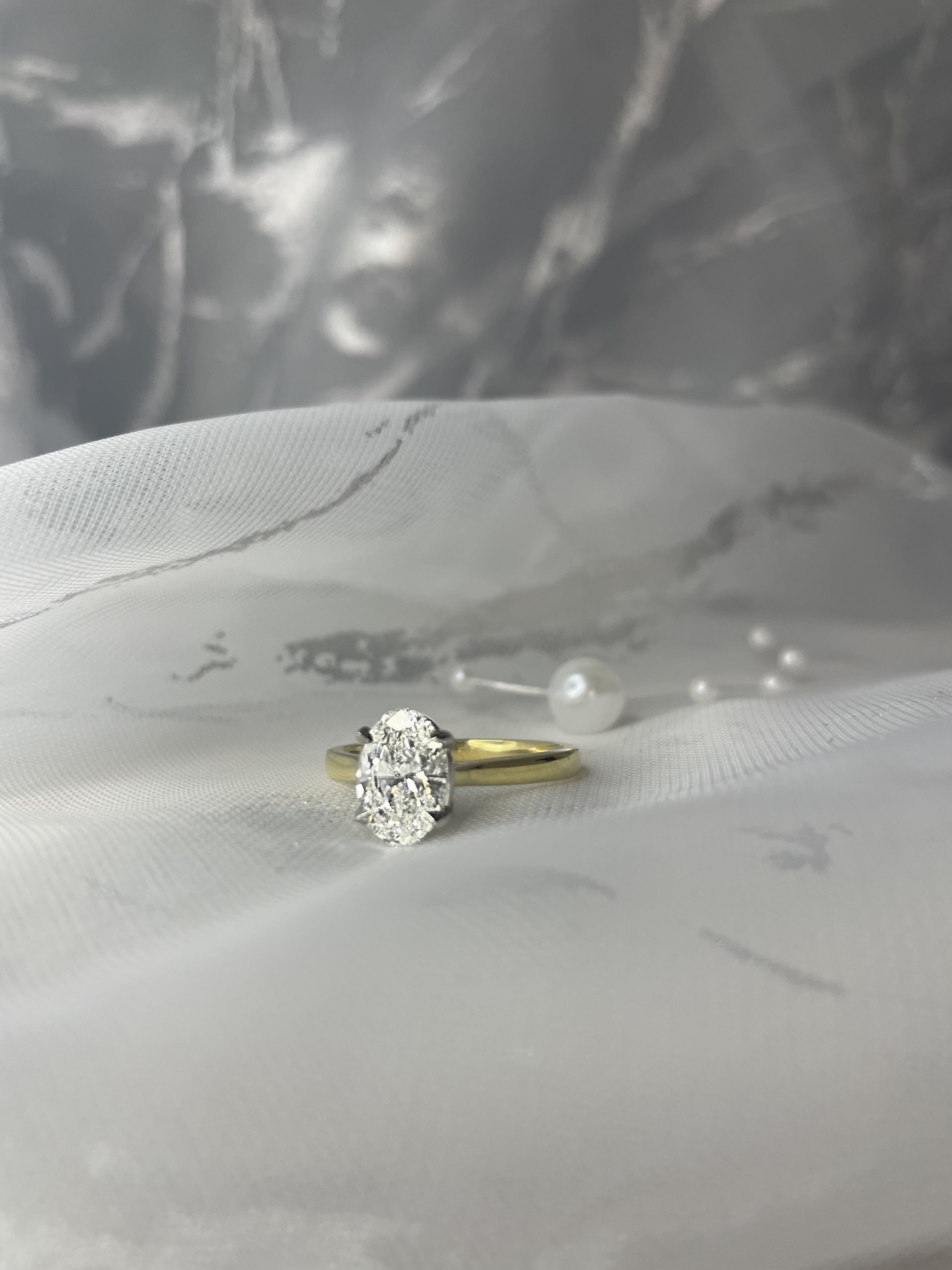 1.43ct Oval Solitaire ring in 18ct Yellow Gold
