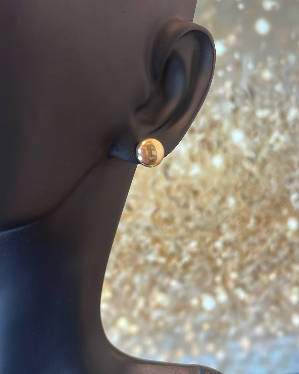 9ct Yellow Gold Button Stud Earrings