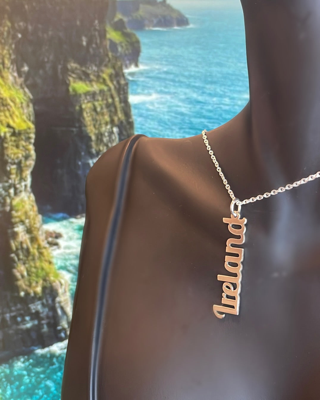Sterling Silver Vertical 'Ireland' Pendant