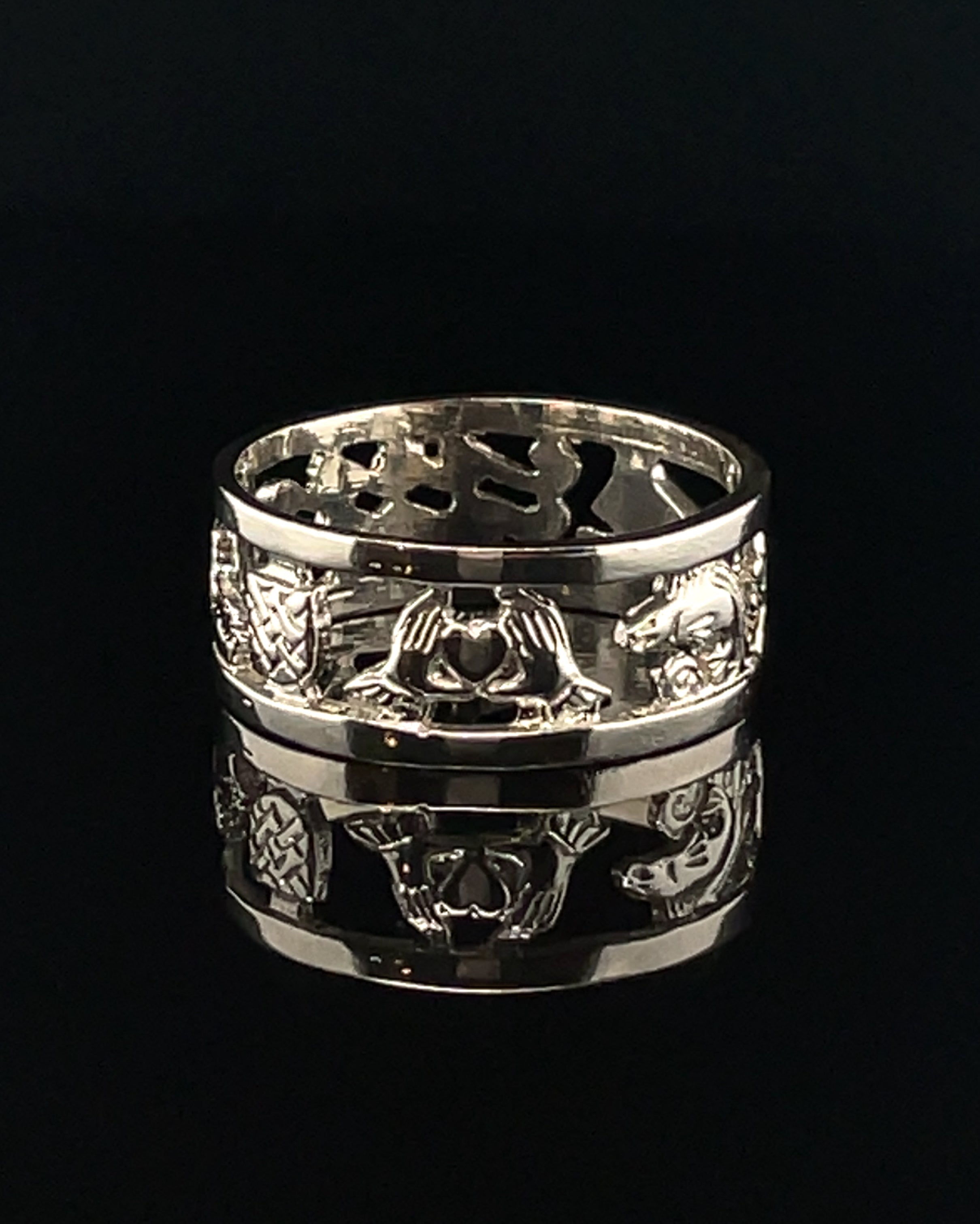 The Story of Galway Open Back Sterling Silver Ring