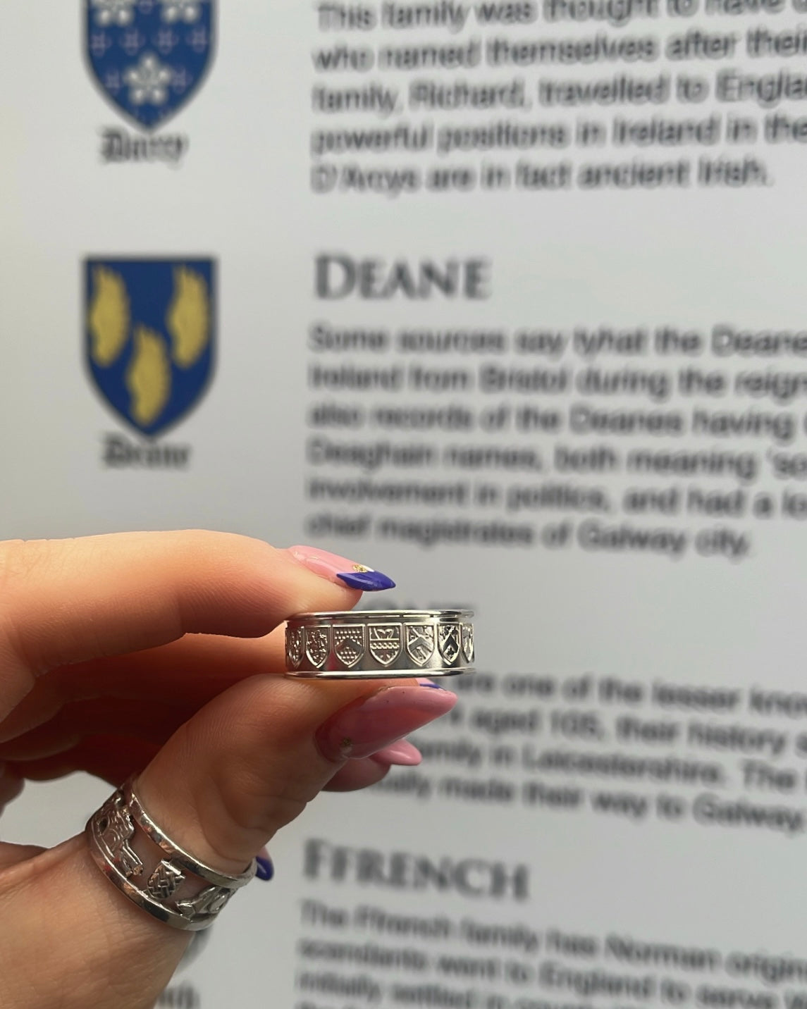 The 14 Tribes of Galway Sterling Silver Band