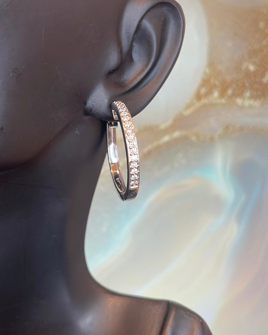 9ct White Gold 0.44ct Diamond Hoop Earrings