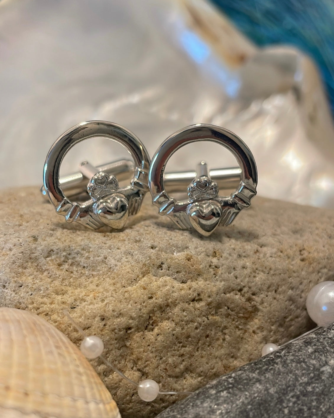 Sterling Silver Claddagh Cufflinks