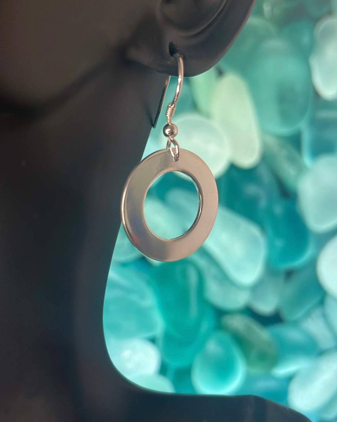 Medium Sterling Silver Hoop Circle Earrings