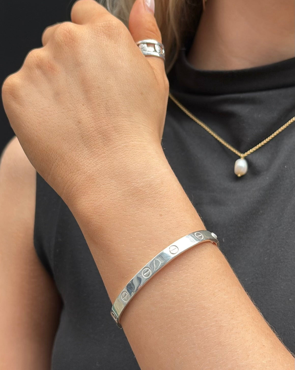 Sterling Silver Screw Bracelet